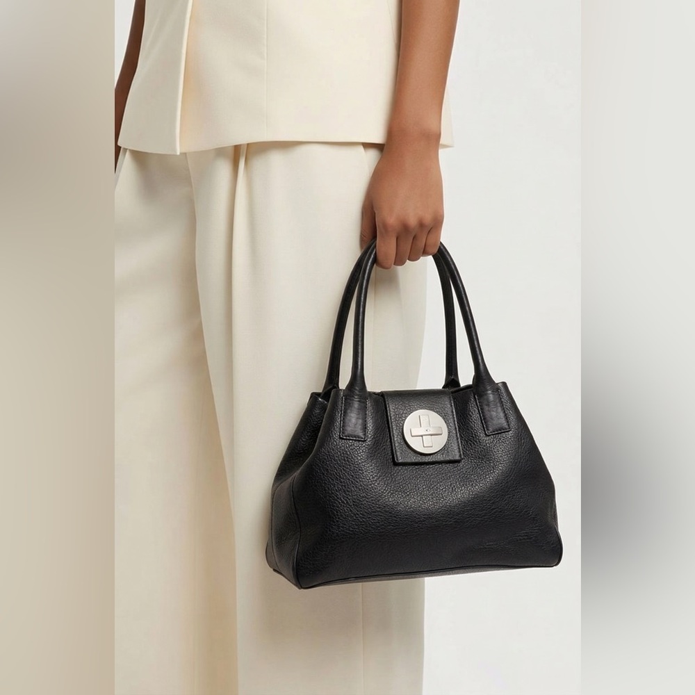 Kate Spade Black Smooth Buttery Soft Leather Small Jessie Bexley Handbag Tote